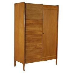 Wardrobe Cherrywood Veneer Vintage Manufactured in Italy, 1950s