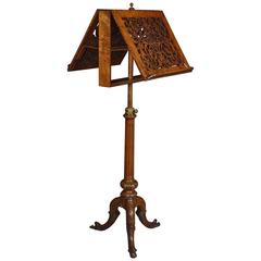 19th Century Burr Walnut Music Duet Stand