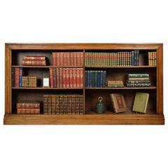 Antique Walnut Art Deco Open Bookcase
