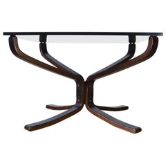 Sigurd Ressell Glass Top Coffee Table for Vatne Møbler