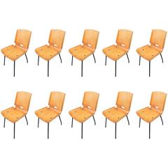 Ten Rare Chairs, Design G.De Carlo Arflex, 1950