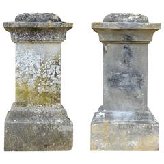 Antique Pair of Stone Pedestals, 19th Century