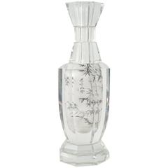 Used Chinoiserie Vase in Crystal from the 20th Century