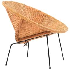 Early Danish Basket Chair, 1940s