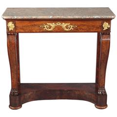French Empire Mahogany and Gilt Bronze Console Stamped Kolping 7