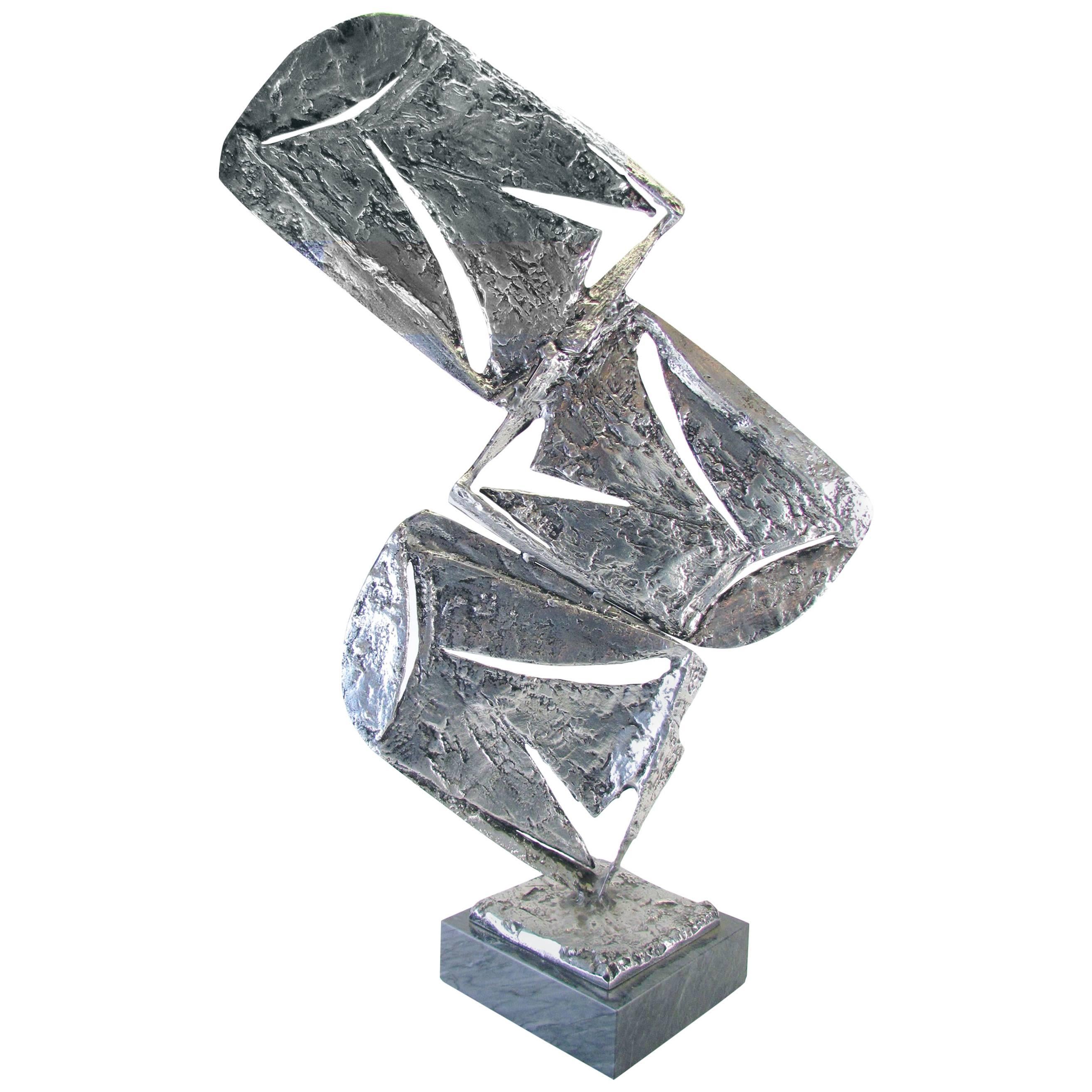 Modernist Abstract Aluminum Sculpture, circa 1970s