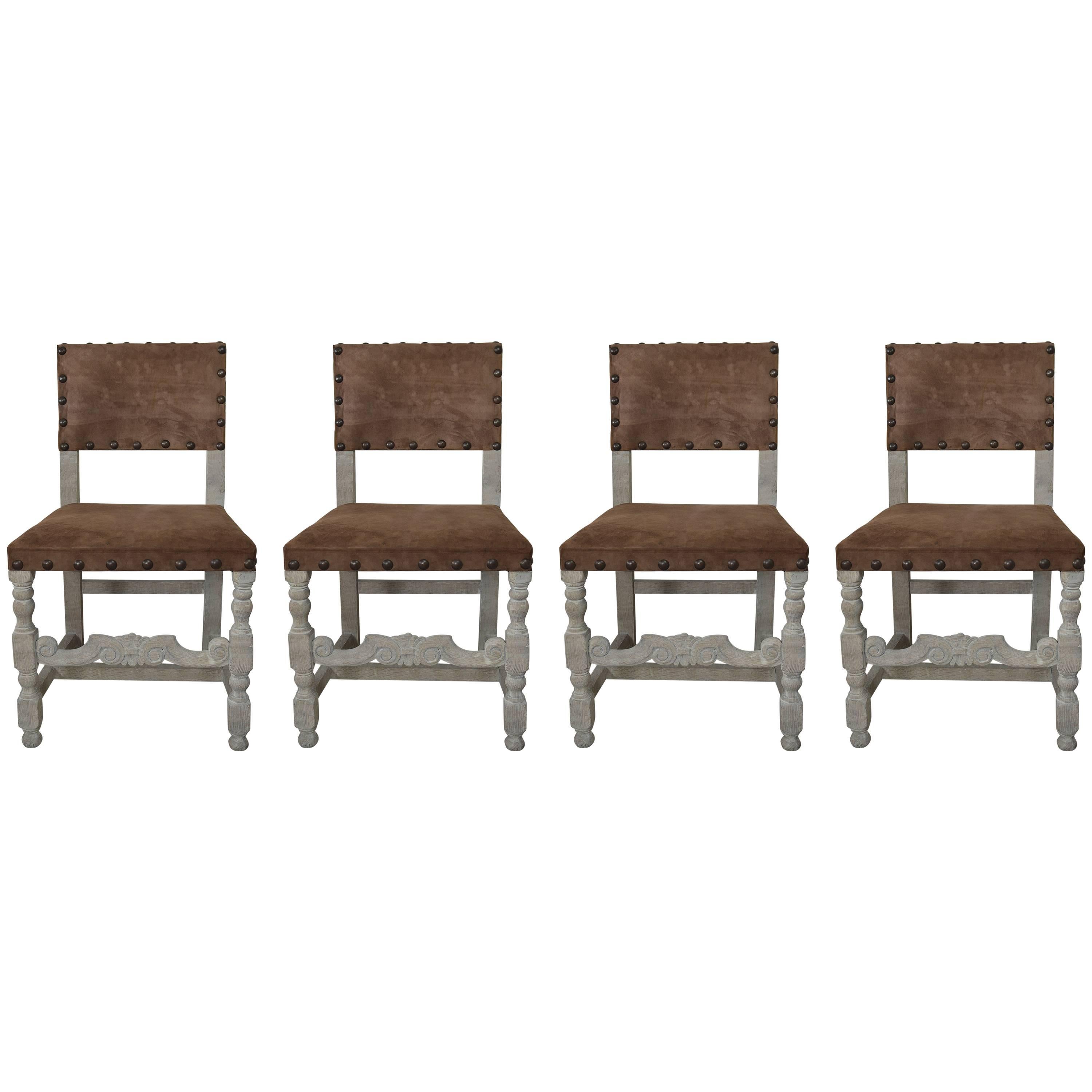 Set of Four Antique 17th Century Style Dining Chairs