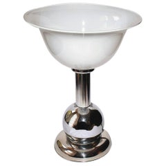 Large Art Deco Chrome Modernist Table Lamp