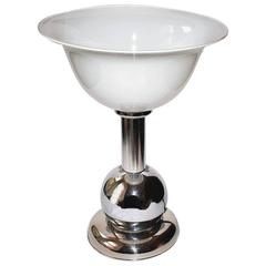 Large Art Deco Chrome Modernist Table Lamp 9