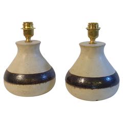 Bruno Gambone, Paar Keramiklampen, hergestellt von Bruno Gambone, Italien