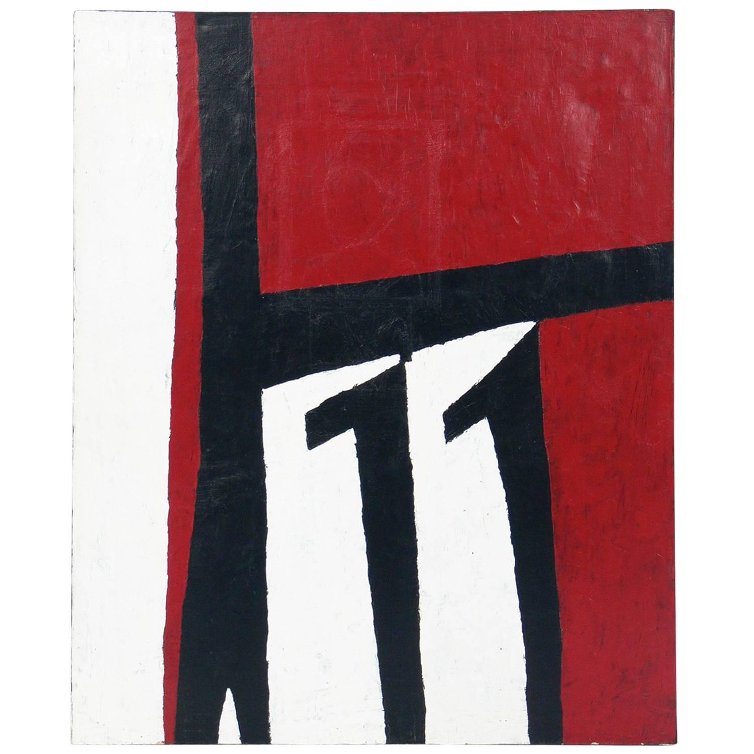 Abstract Red and Black Painting after Robert Motherwell