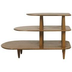 Modernist Wooden Etagere Side Table Shelf  Made in Germany, 1950s