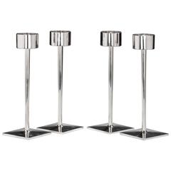 Set of Four Silver Candlesticks by Alex Styles