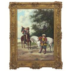 Antique 19th Century Oil on Canvas by H Markham