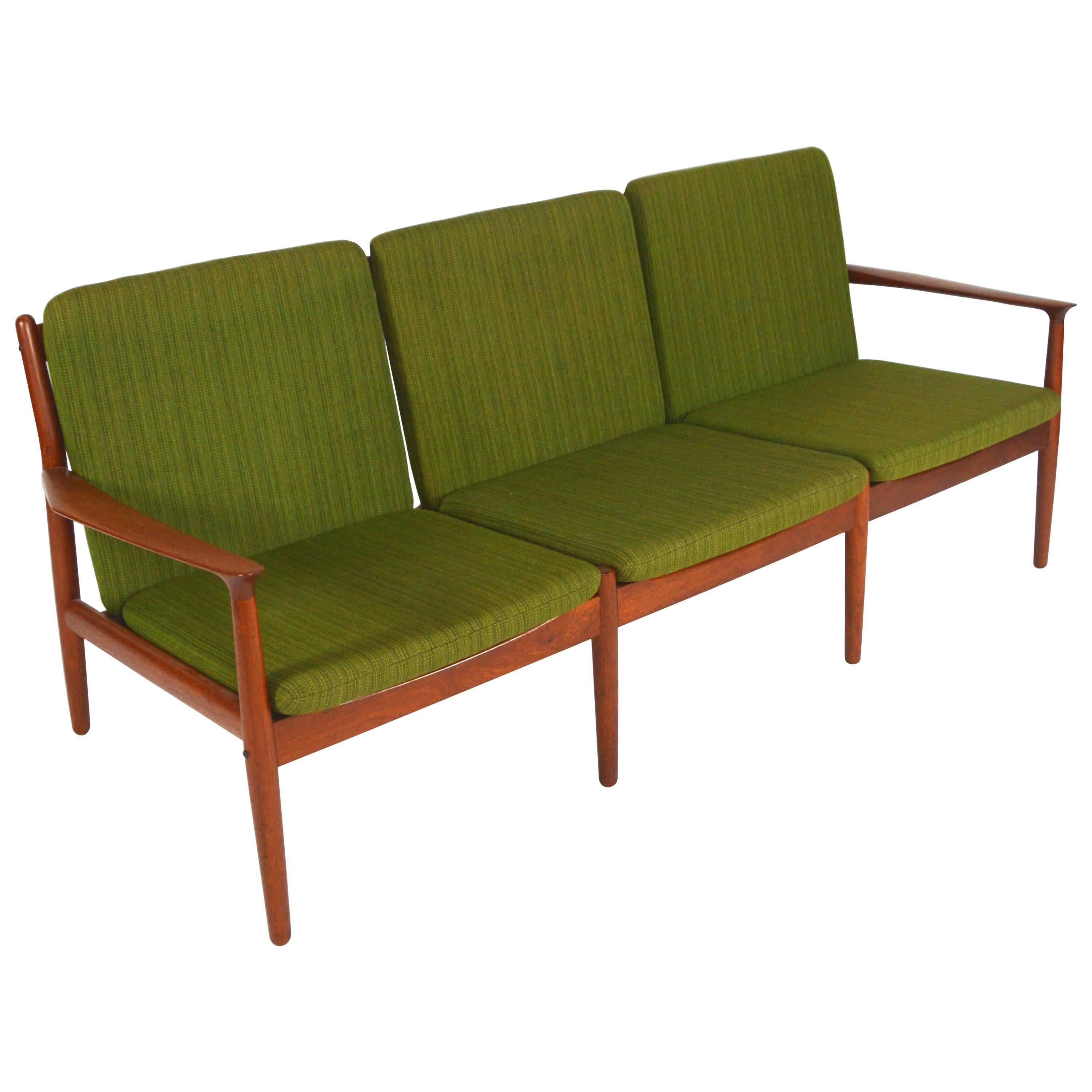 Grete Jalk Three-Seat Teak Sofa for Glostrup, Denmark, 1960s