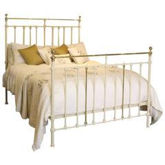 Antique Brass and Iron Bed Finished in Cream MK98