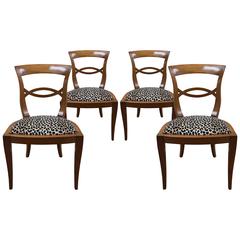 Set of Four Italian Fruitwood Chairs 1