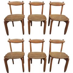 Guillerme & Chambron Set of Six Dining Chairs "Thierry", Edition Votre Maison 12