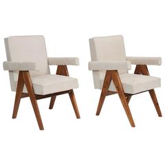 Pierre Jeanneret (1896-1967) Ensemble de 2 "Senate-Commommittee Chairs"