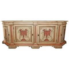Italian Polychrome Credenza or Buffet with Faux Marble Top, Early 19th Century 9