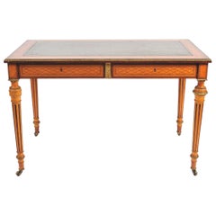 19th Century Parquetry Inlaid Writing Table, in the Manner of Donald Ross