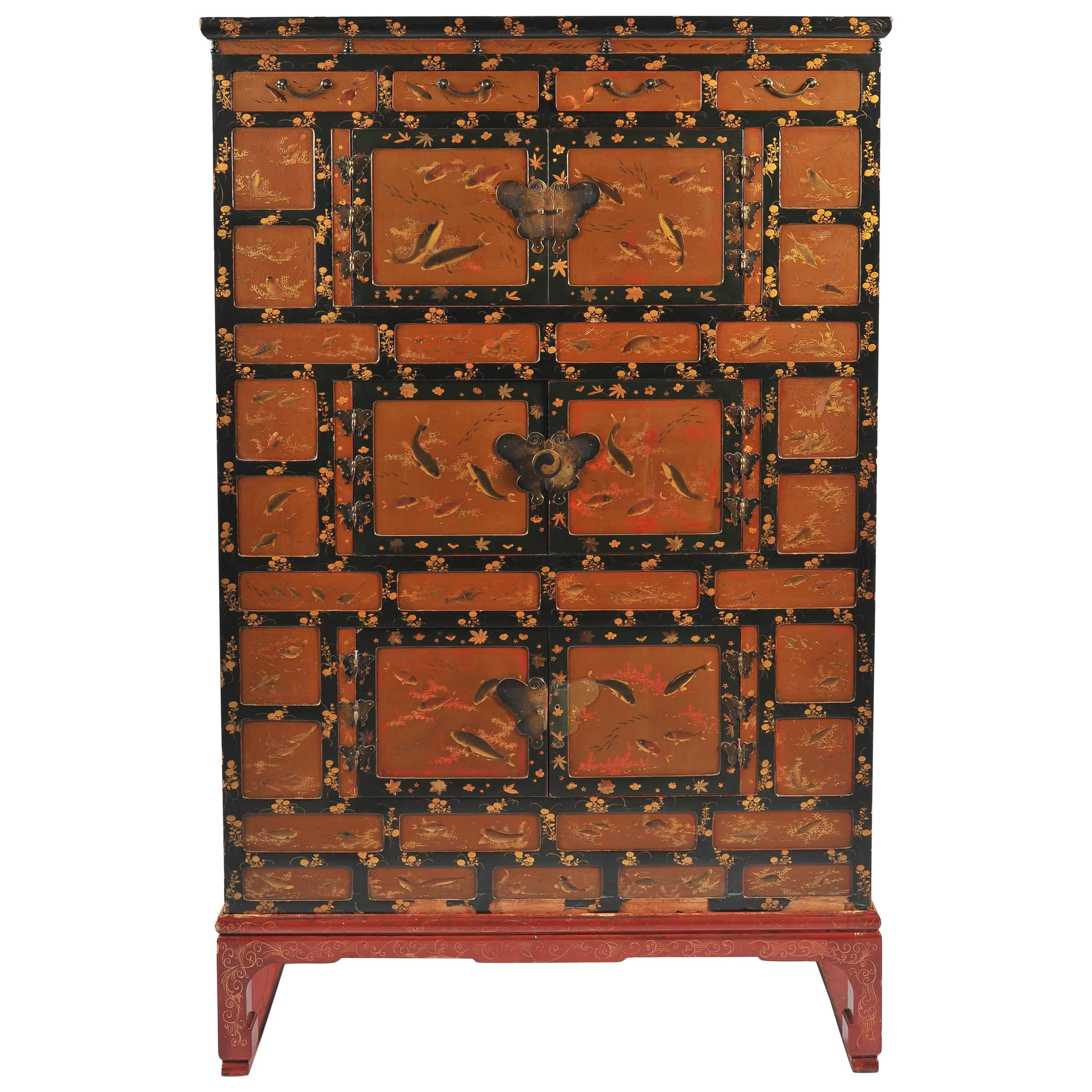 Japanese Meiji Period Lacquer Cabinet