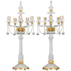 Victorian Crystal and Gilt Bronze Candelabra by F. & C. Osler