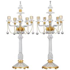 Victorian Crystal and Gilt Bronze Candelabra by F. & C. Osler