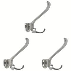 Three Mid-Century Wall Coat Hooks, Aluminum, Germany, 1960s 5
