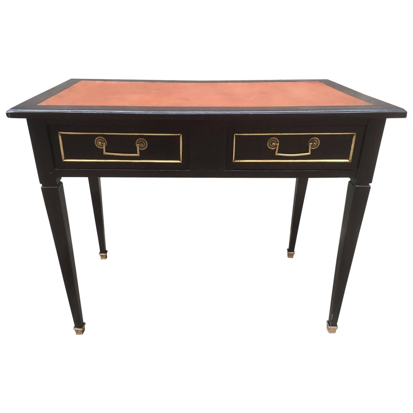 20th Century Louis XVI Style Ebonized Desk Table