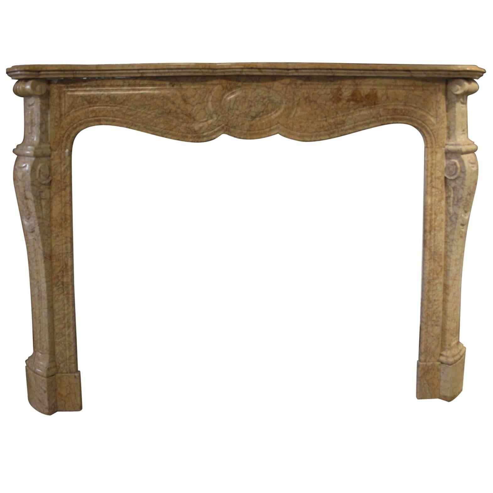Wonderful 19th Century Louis XV Mantel in Trets Marble For Sale