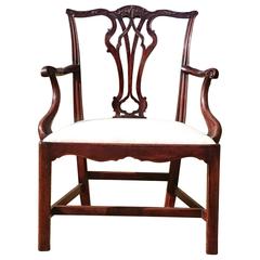 18th Century George III Period Mahogany Antique Armchair or Desk Chair 10