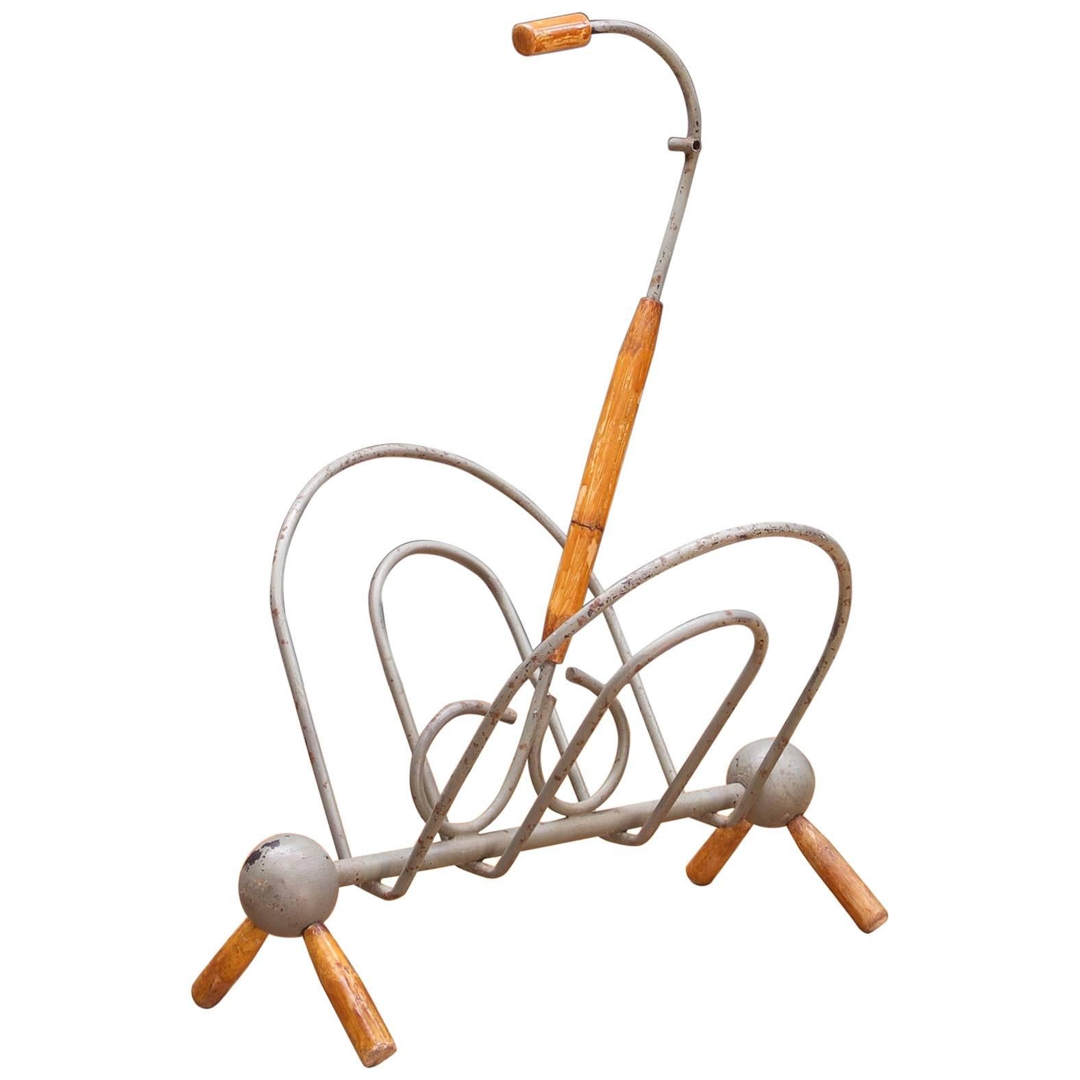 Vintage Mid-Century Magazine Rack Mid-Century Whimsical like Frankl Bamboo