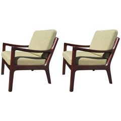 Pair of Senator Armchairs, Model 166, by Ole Wanscher for Cado of Denmark