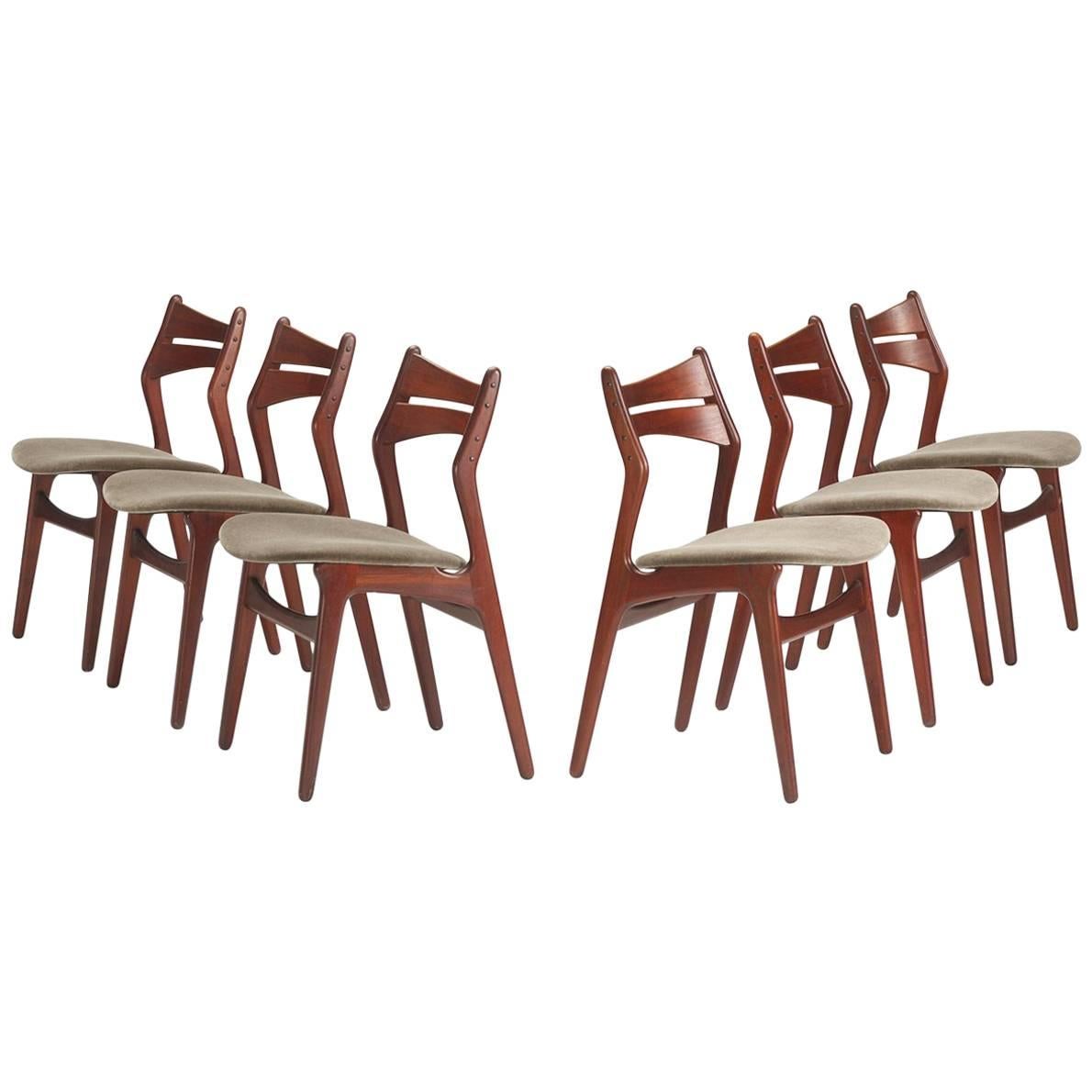 Dining Chairs, Set of Six by Erik Buck For Sale