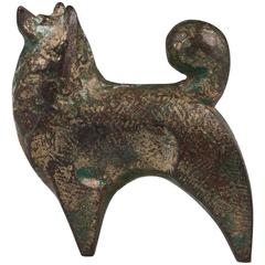 Mid-Century Modern Akita Dog Okimono Sculpture, Japan