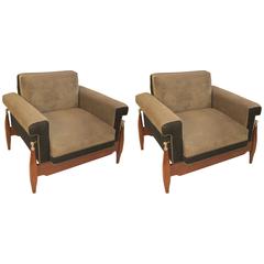Unusual Pair of Sculptural Mid-Century Modern Armchairs 1