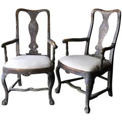 Pair of 18th Century Swedish Period Rococo Armchairs 6