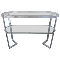 Gleaming Chrome Console Table by Milo Baughman for DIA, 1970s