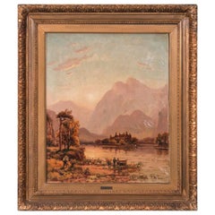 Antique Original Landscape Oil Painting Signed and Dated D. McLea, 1911