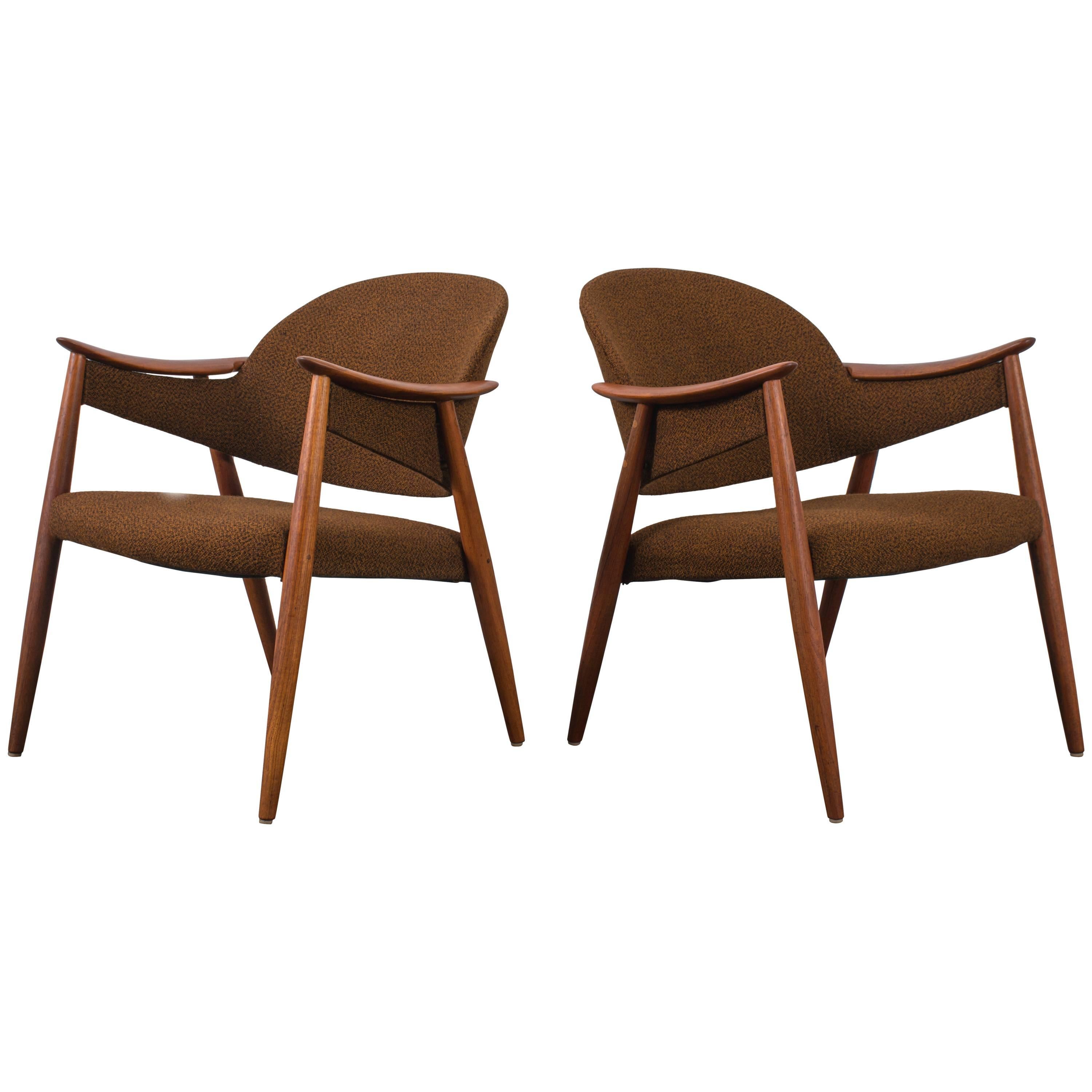 Gerhard Berg Teak Lounge Chairs, Norway, 1950s For Sale
