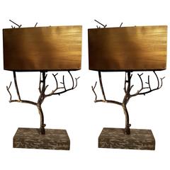 Pair of Table Lamps "Tree"