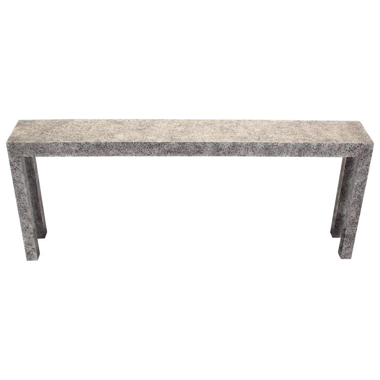 Faux Painted Granite Parsons Console Table, 1970s at 1stDibs