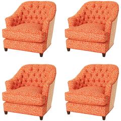 Group of Four Buttoned Back Club Chairs