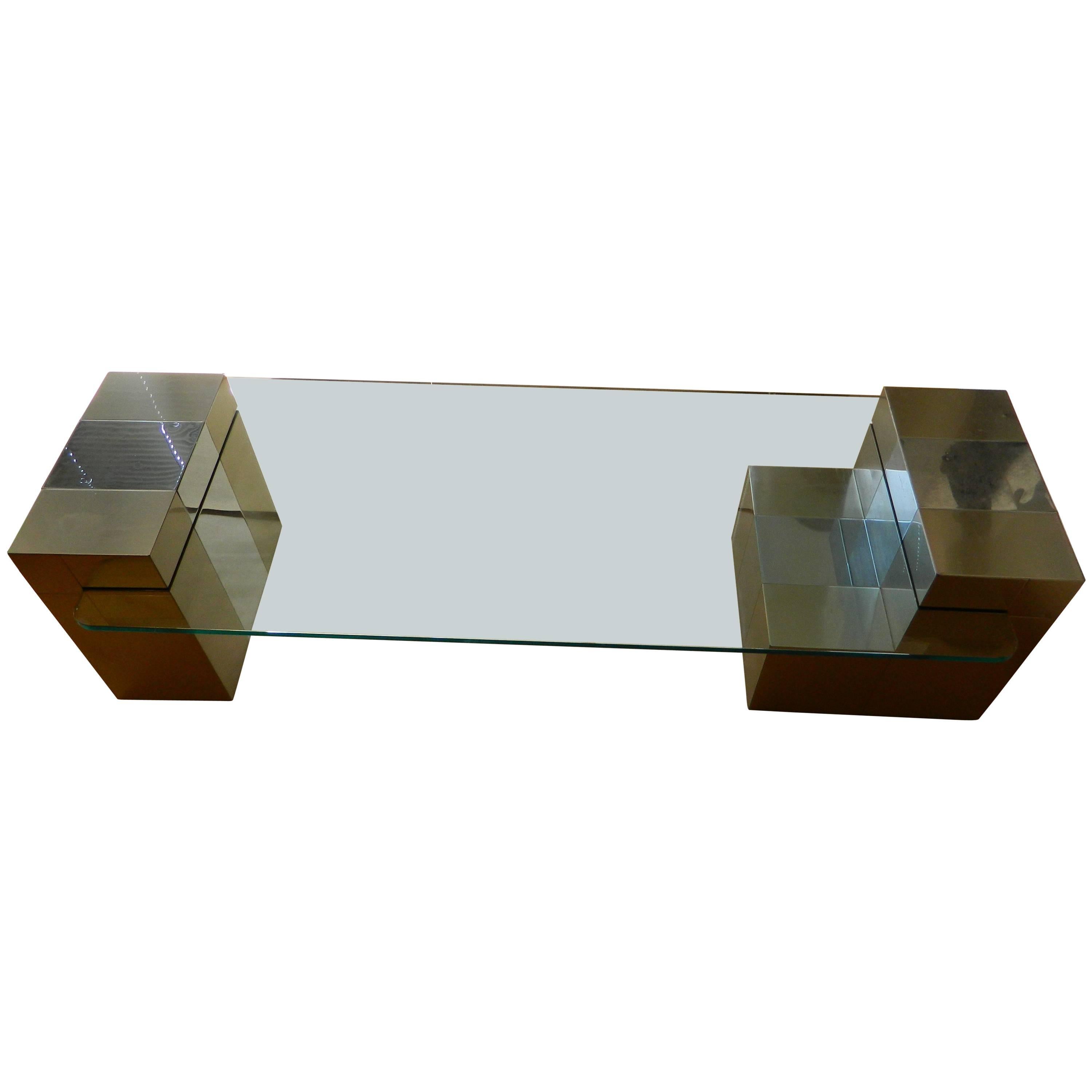 Paul Evans Citiscape Chrome Coffee Table For Sale