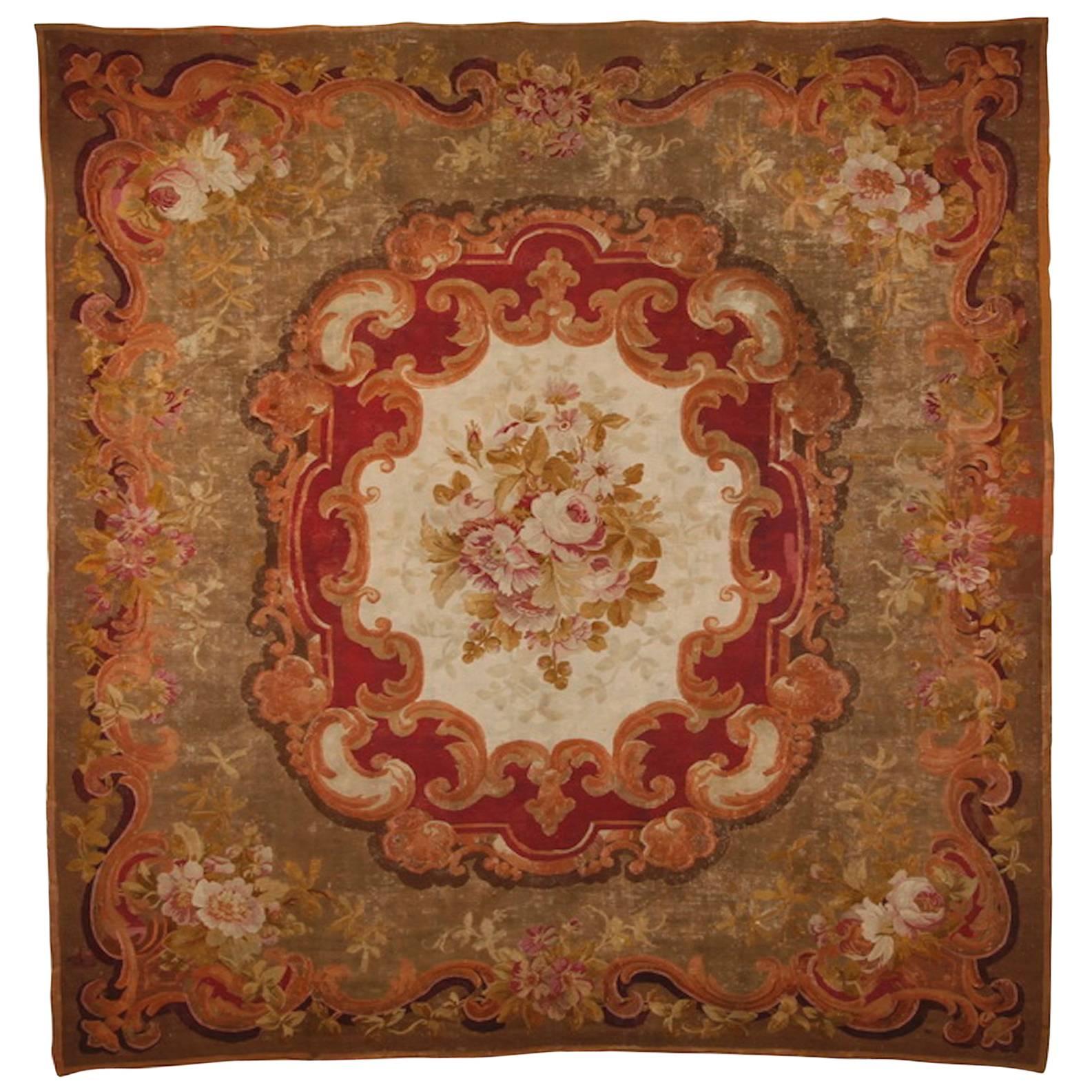 19th Century French Hand Knotted Wool Carpet