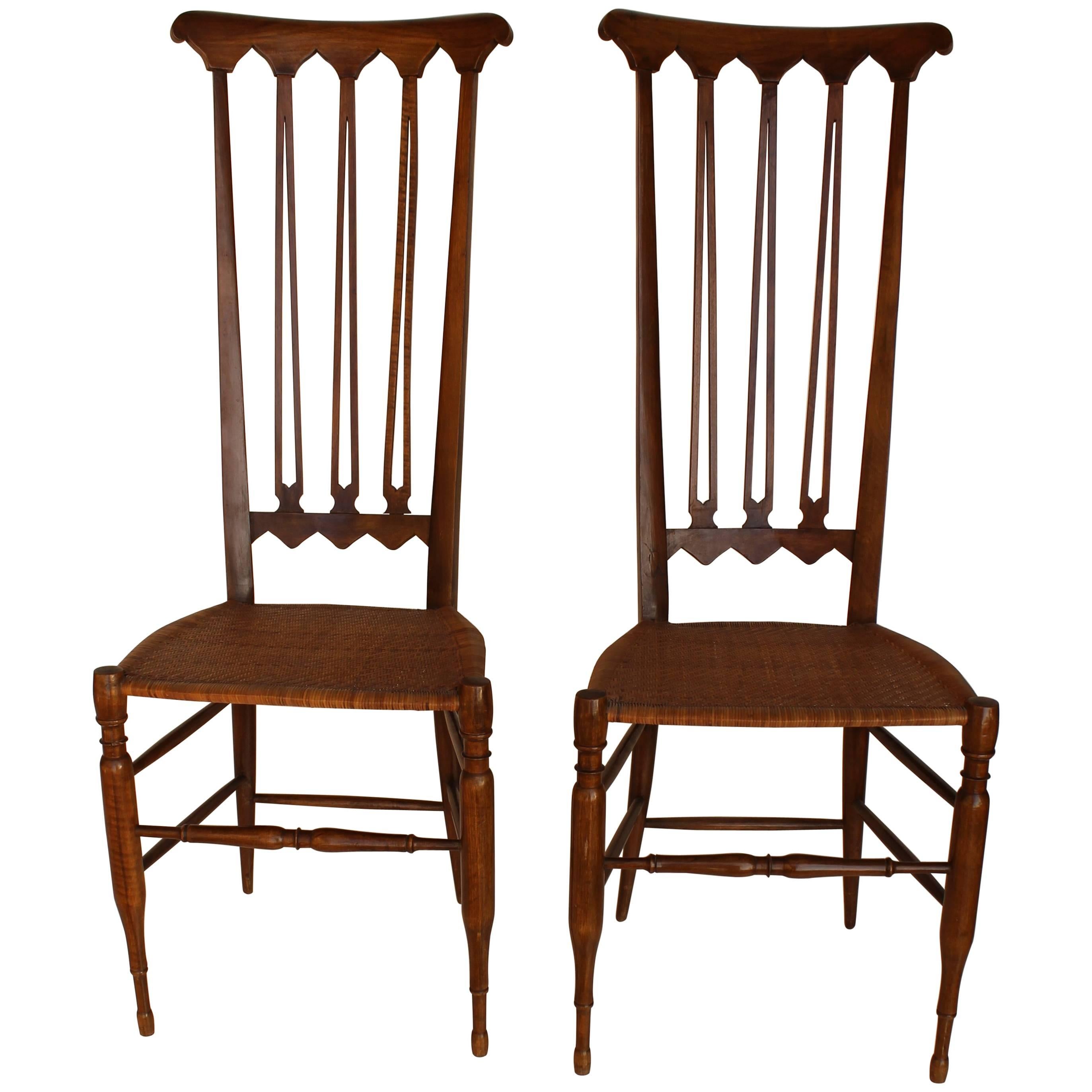 Two Walnut Wood Chiavari Chairs