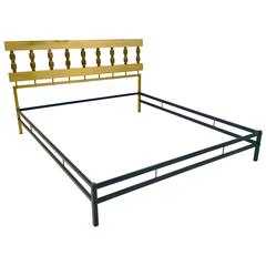 Italian Brass Bed by Luciano Frigerio, 1960s 