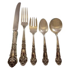 French Renaissance Reed & Barton Sterling Silver Flatware Set Eight Service