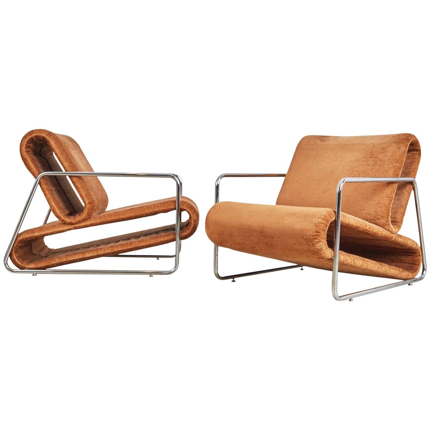 Percival Lafer Prototype Lounge Chairs from Brazil, circa 1970